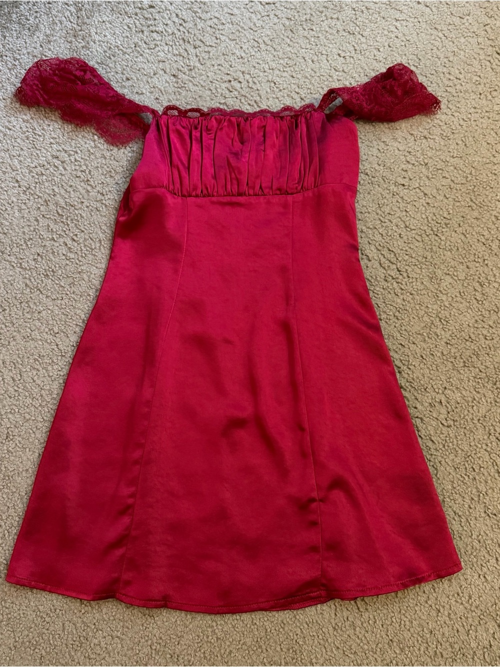 Red Mini Satin Dress